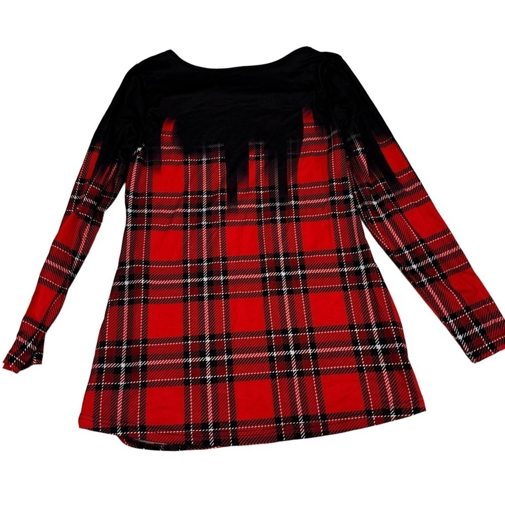 NORACORA  Women's Red Plaid Long Sleeve Top Shirt Size Small Long Sleeve NEW - Picture 4 of 10